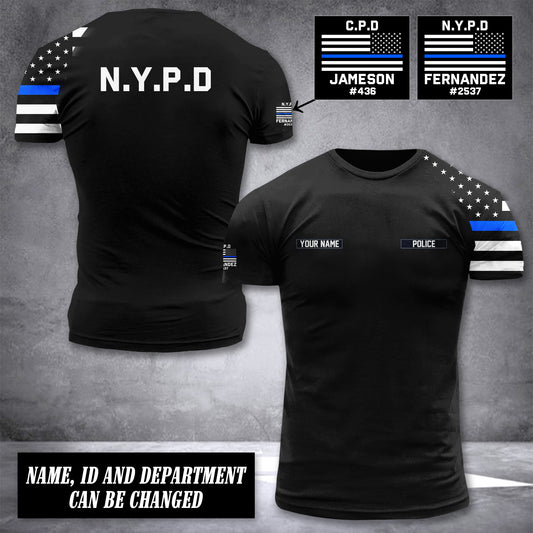 Personalized US Police Department Custom Name & ID T-shirt Printed 115