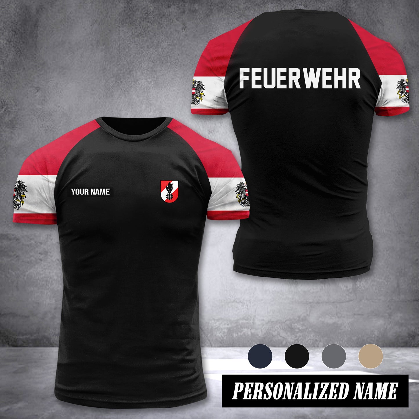 Firefighter Austria customize T-shirt 355
