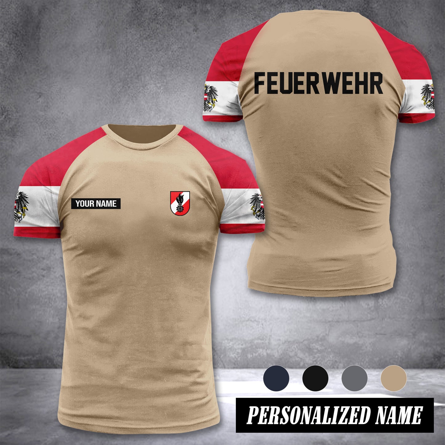 Firefighter Austria customize T-shirt 355