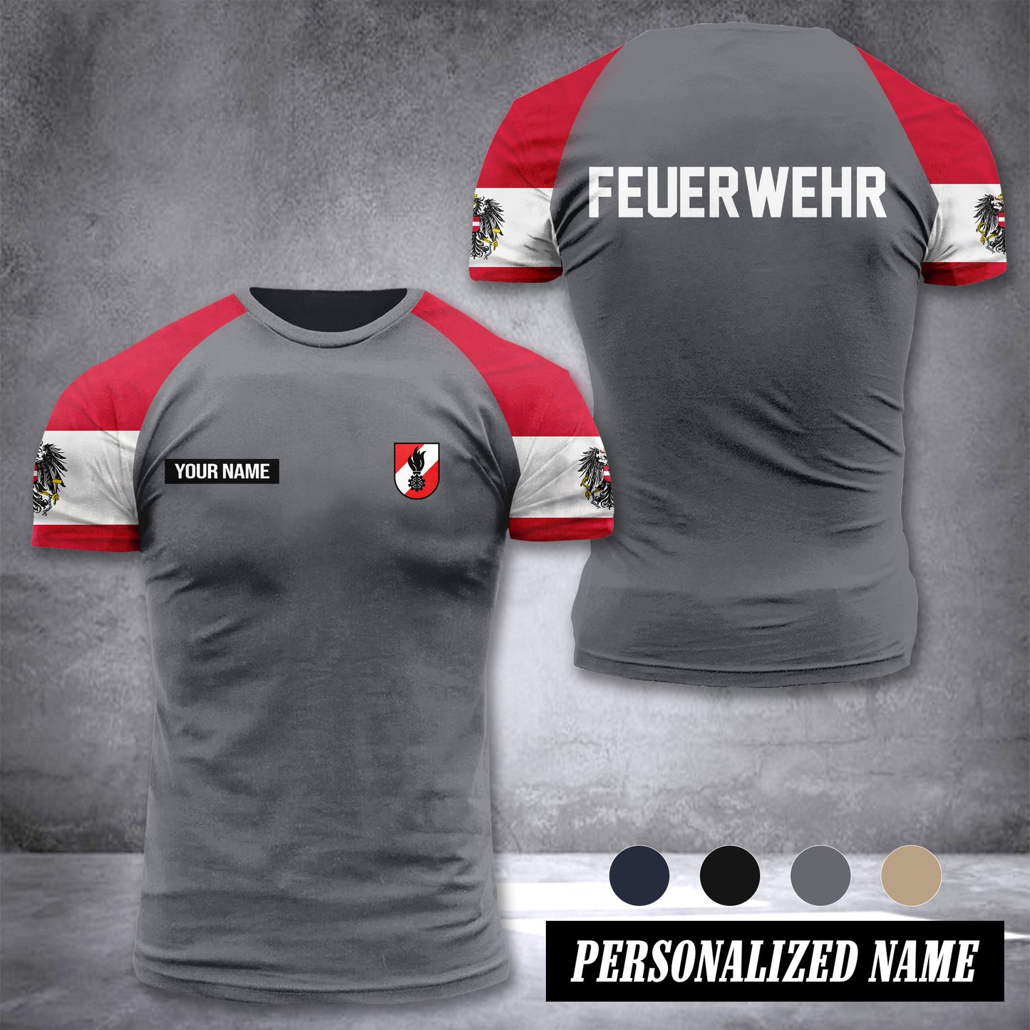 Firefighter Austria customize T-shirt 355
