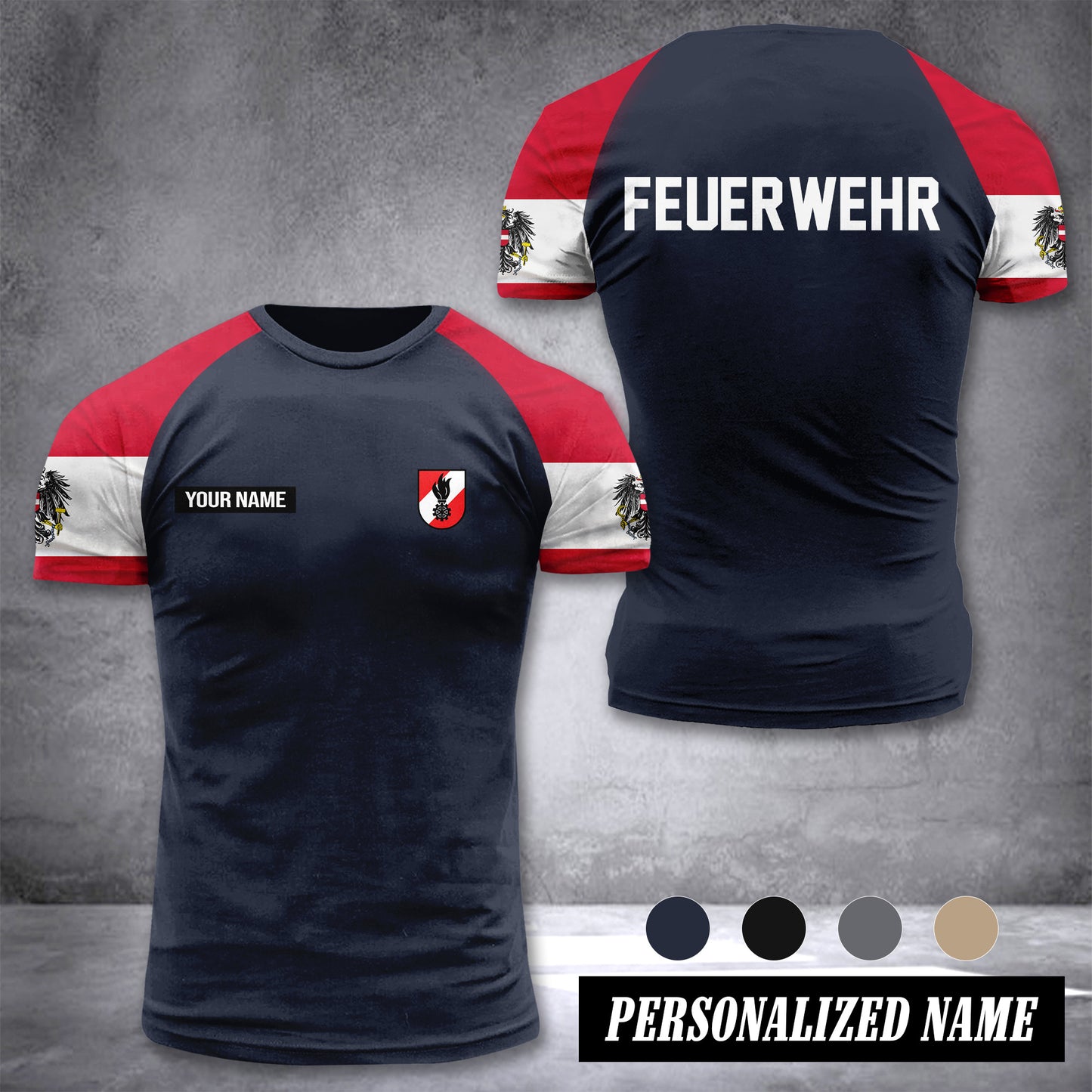 Firefighter Austria customize T-shirt 355