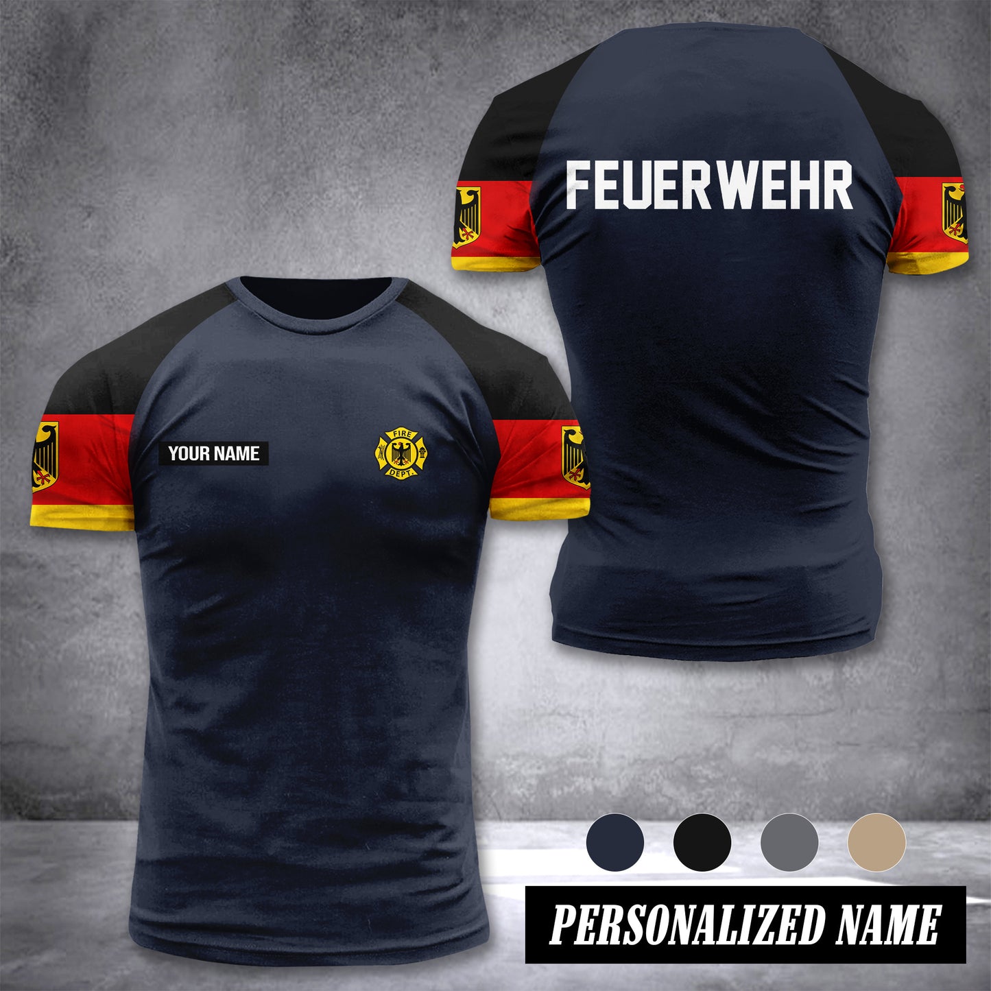 Firefighter Germany customize T-shirt 355