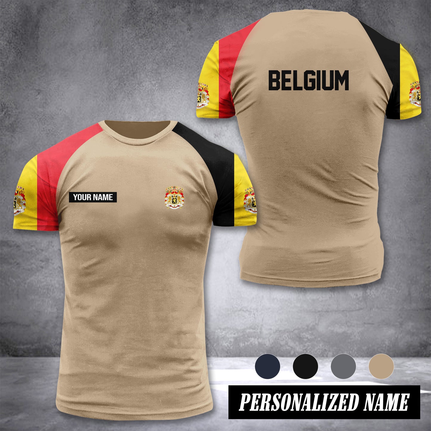 Belgium customize T-shirt has raglan sleeves 265