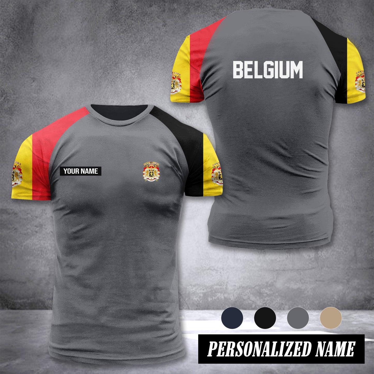 Belgium customize T-shirt has raglan sleeves 265