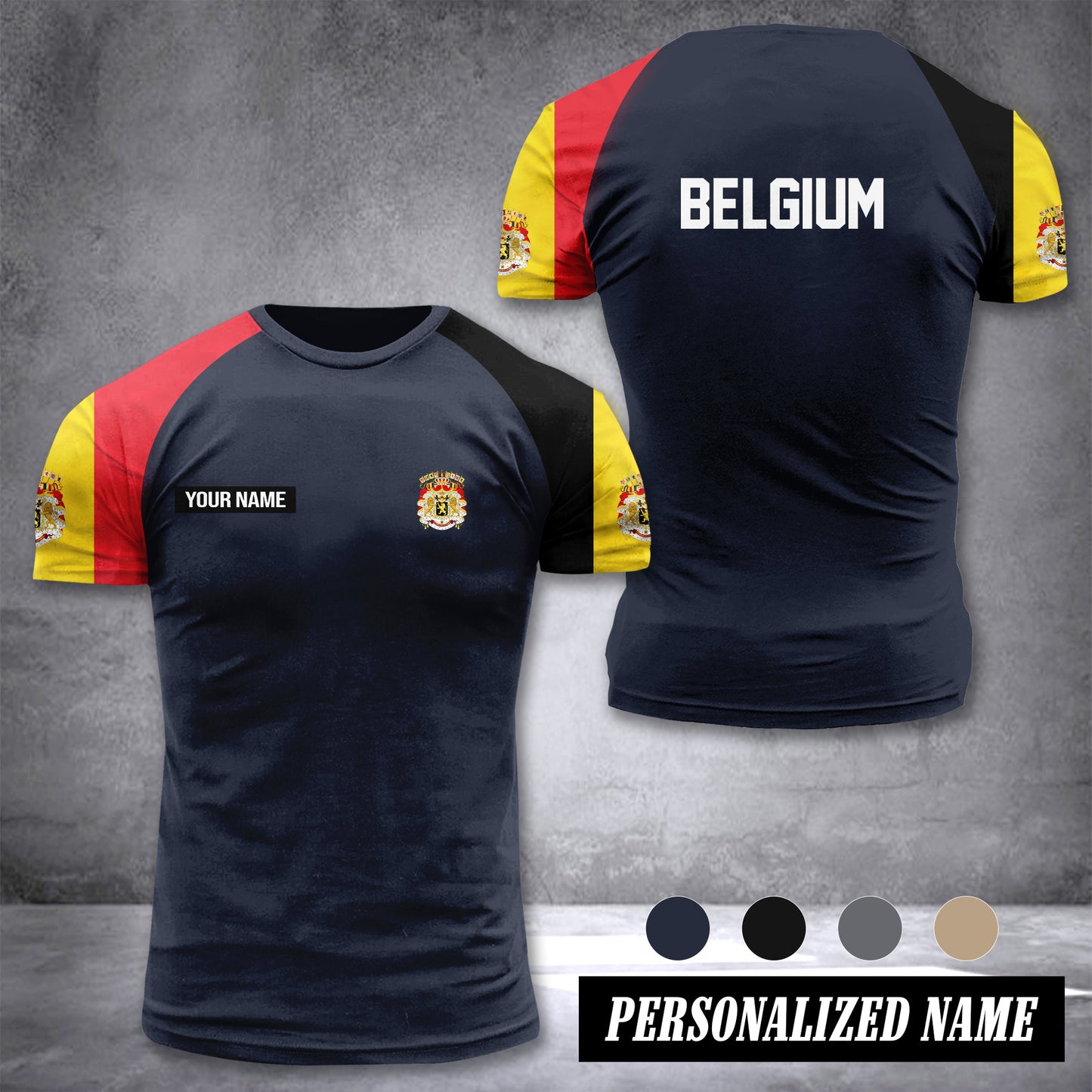 Belgium customize T-shirt has raglan sleeves 265
