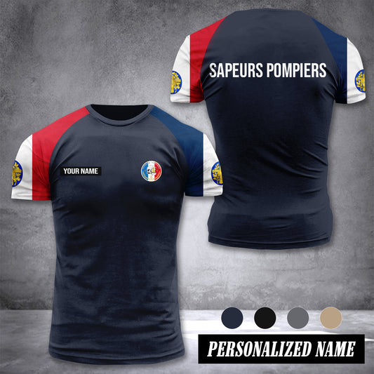 Firefighter France customize T-shirt has raglan sleeves 265