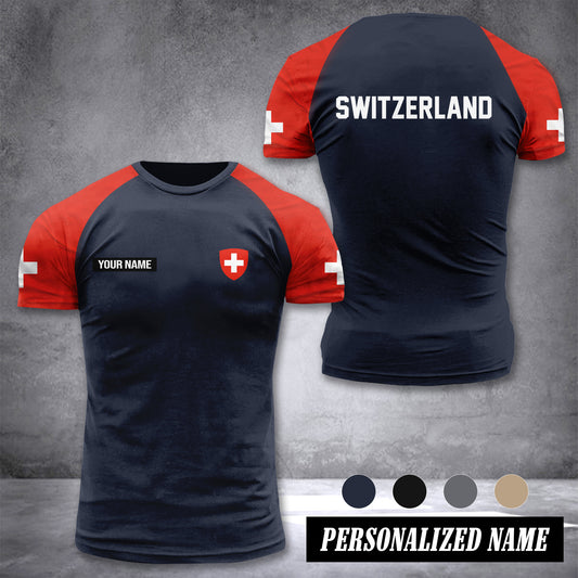 Switzerland customize T-shirt has raglan sleeves 265