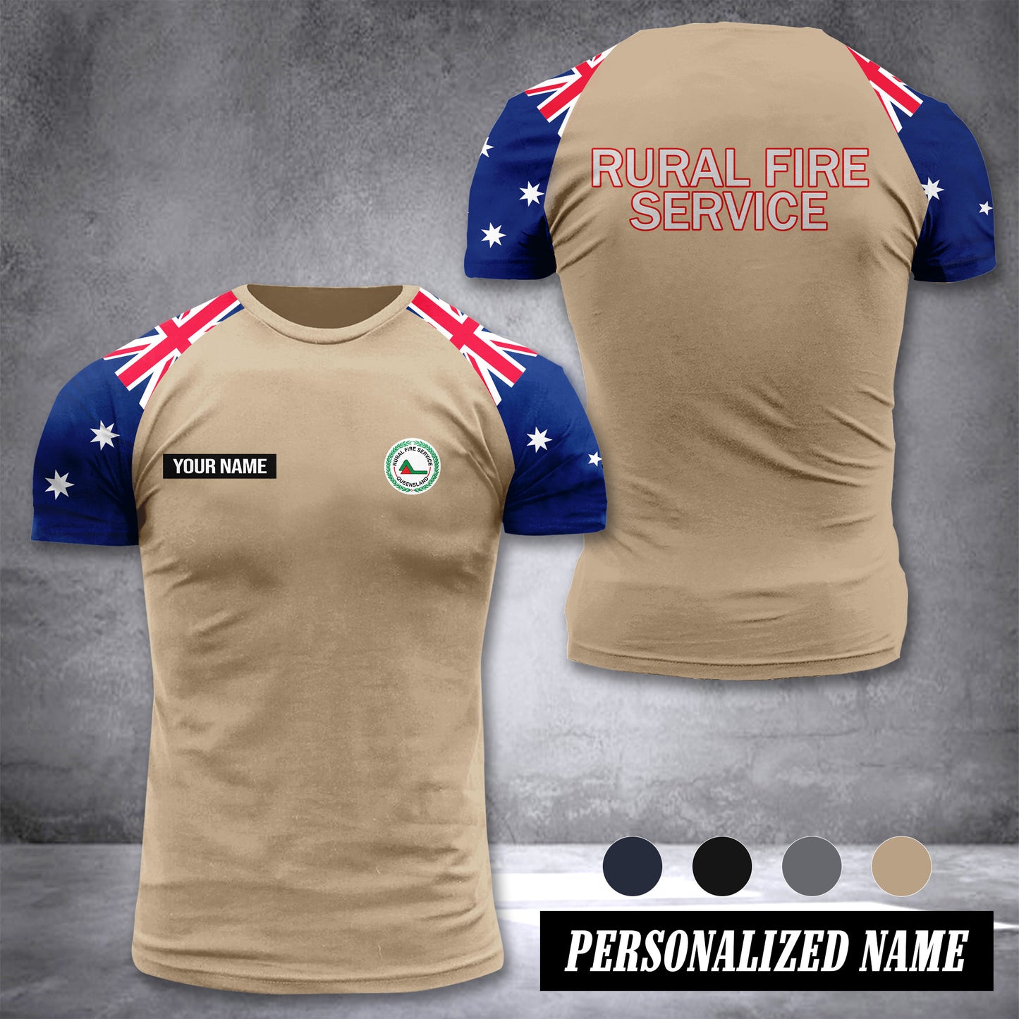 Queensland Rural Fire Service Australia customize T-shirt 355