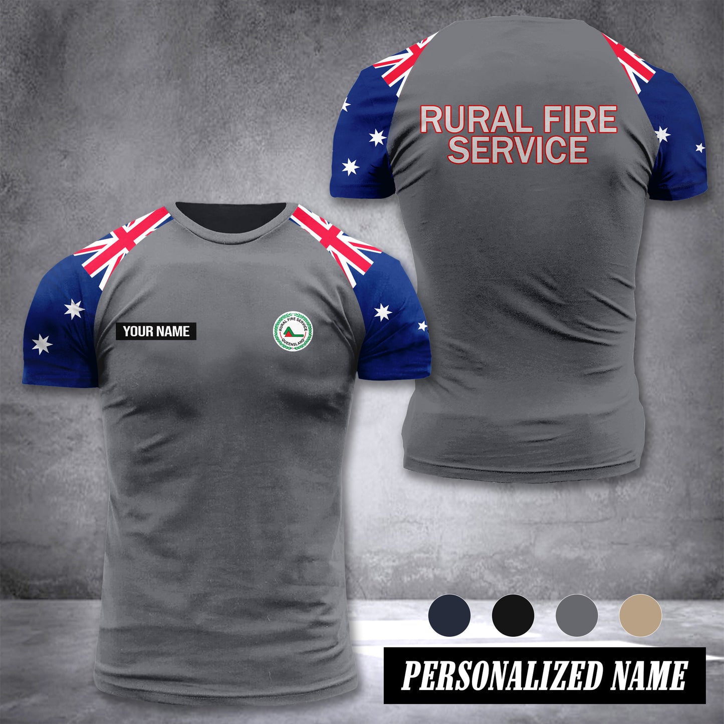 Queensland Rural Fire Service Australia customize T-shirt 355