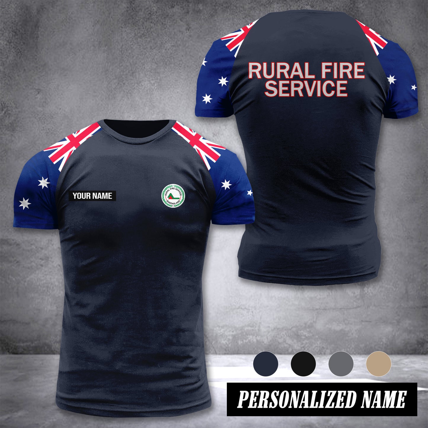 Queensland Rural Fire Service Australia customize T-shirt 355