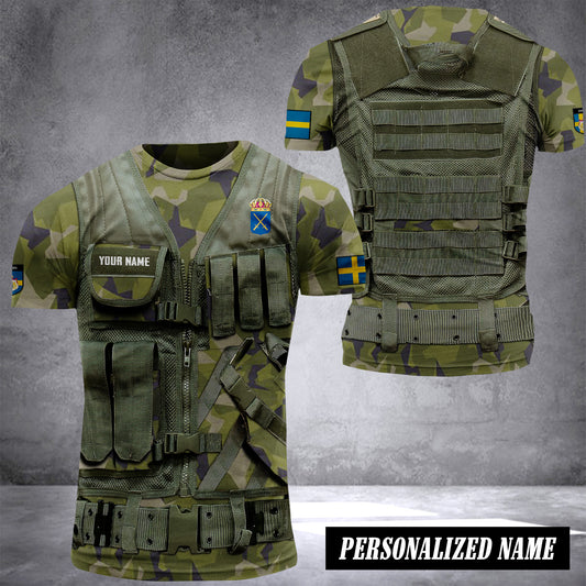 Sweden Army customize T-shirt 3d tatical camo