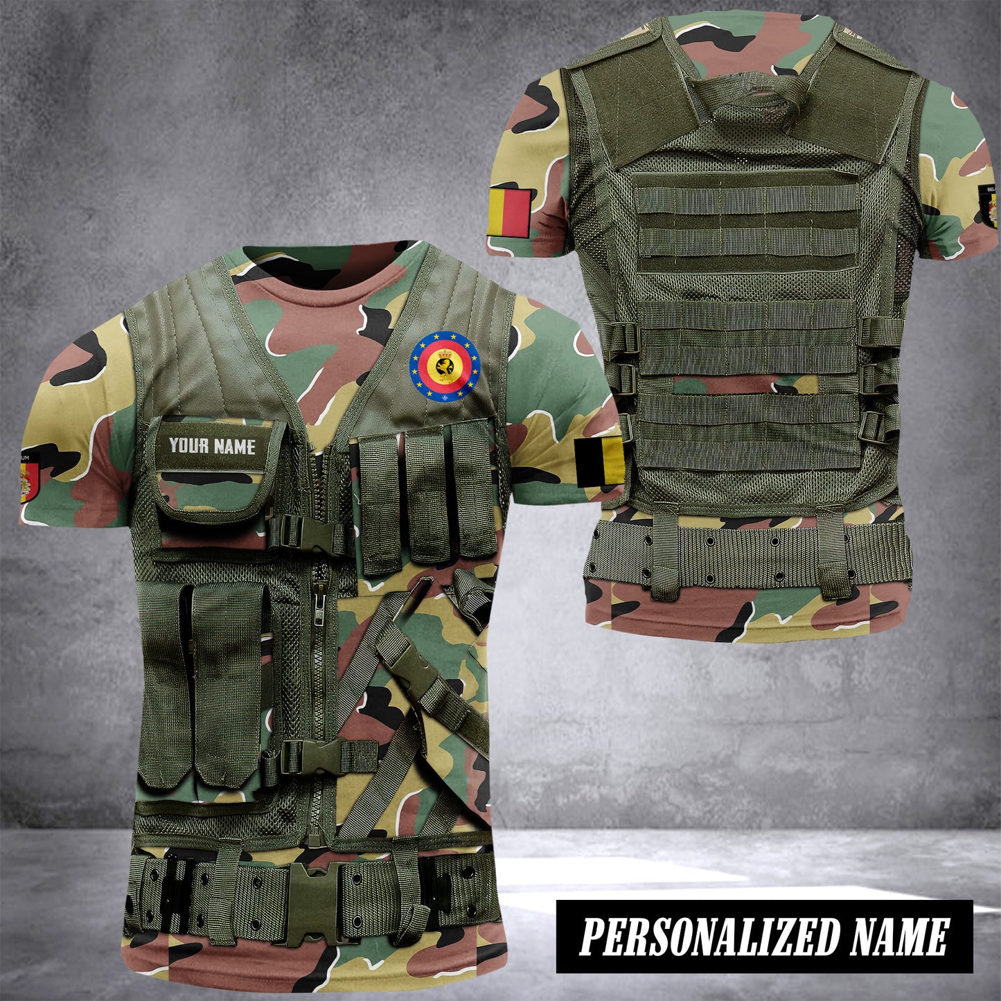 Belgium Army customize T-shirt 3d tatical camo