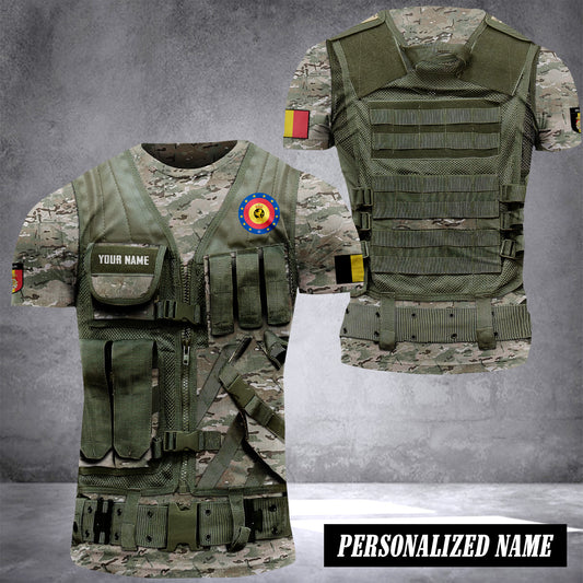 Belgium Army customize T-shirt 3d tatical camo