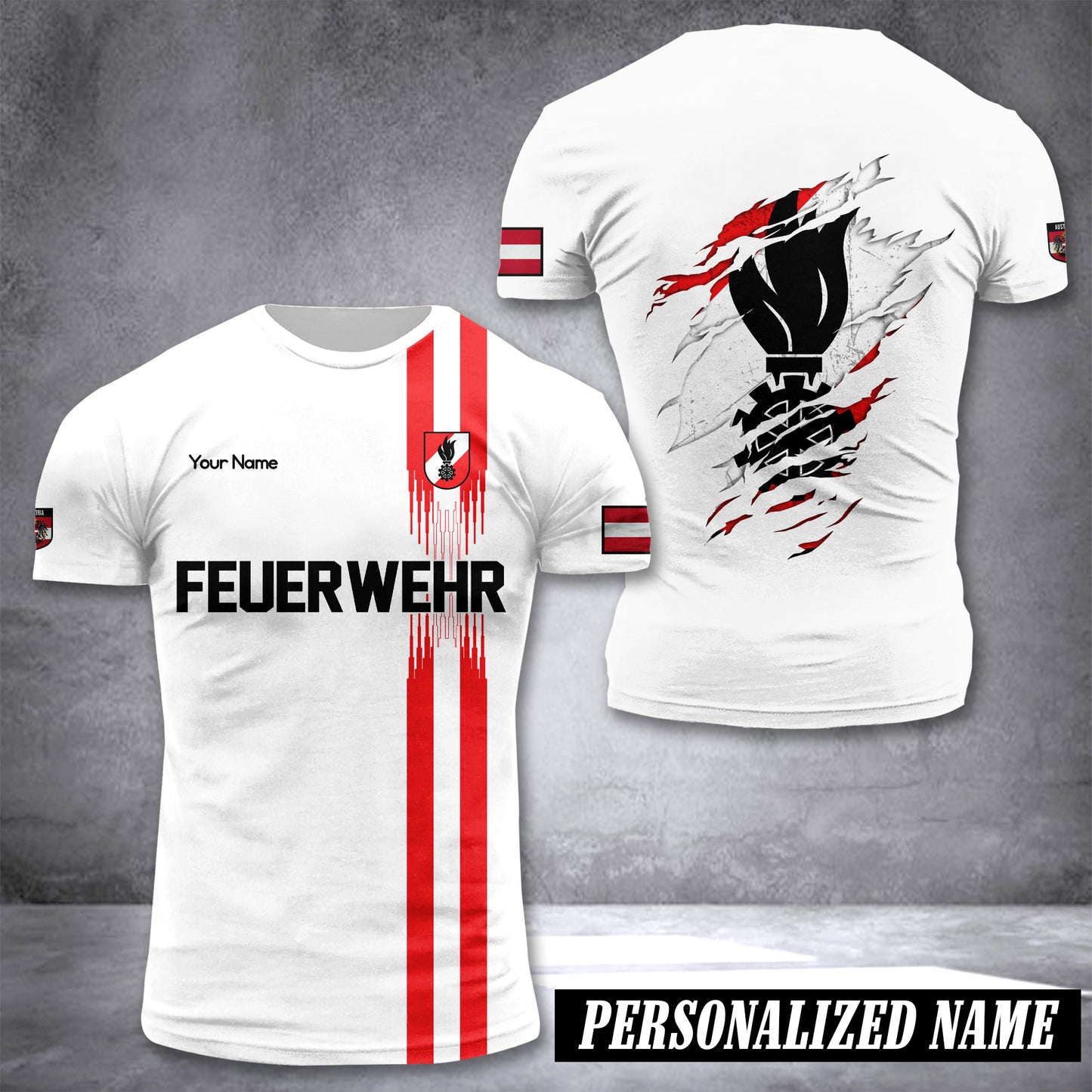 Firefighter Austria customize T-shirt 3d 26