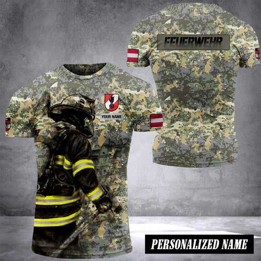 Firefighter Austria Camoflag customize T-shirt