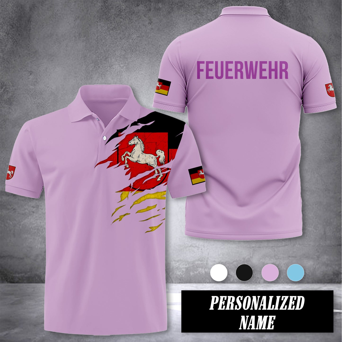 Firefighter Lower Saxony customize polo back