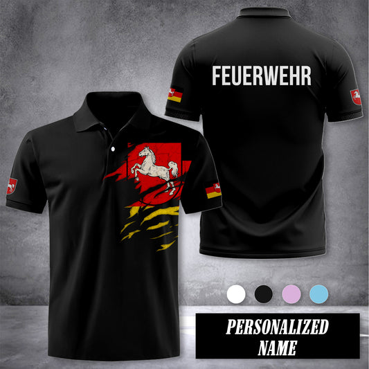 Firefighter Lower Saxony customize polo back