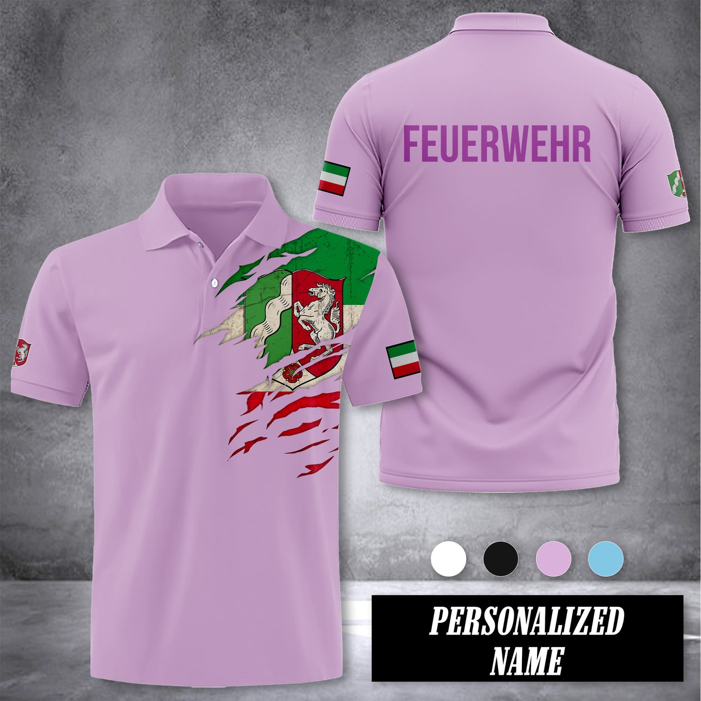 Firefighter Nordrhein Westfalen customize polo back