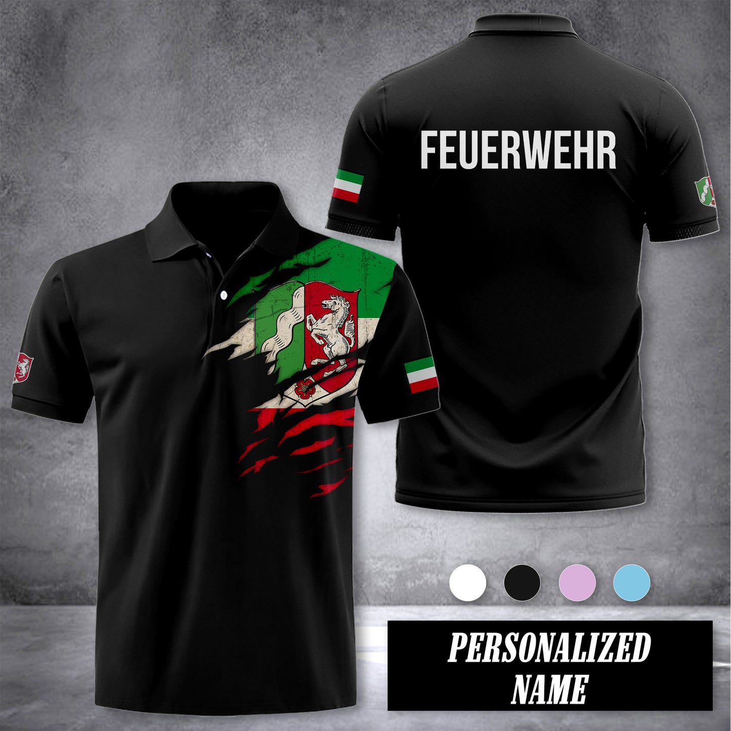 Firefighter Nordrhein Westfalen customize polo back