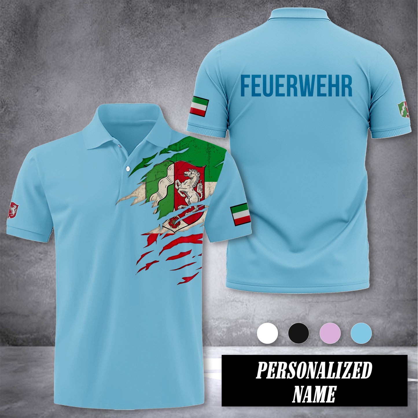 Firefighter Nordrhein Westfalen customize polo back