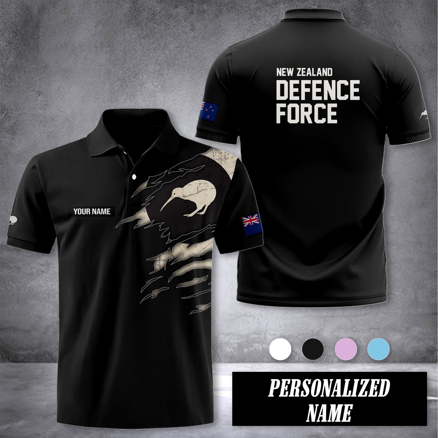 NZ Defence Force customize polo back