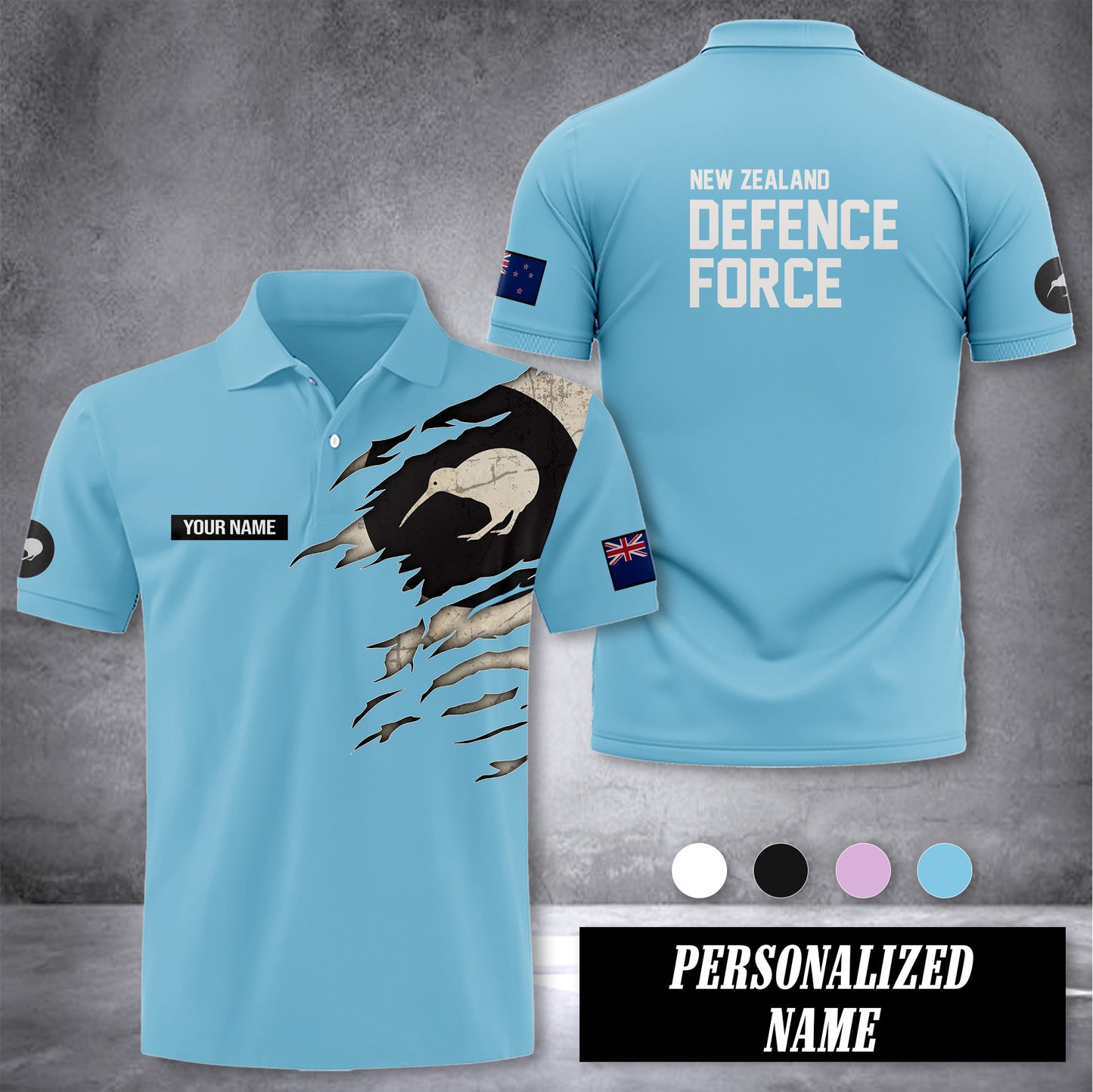 NZ Defence Force customize polo back