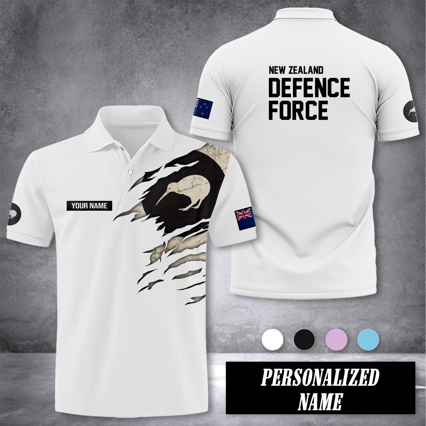 NZ Defence Force customize polo back