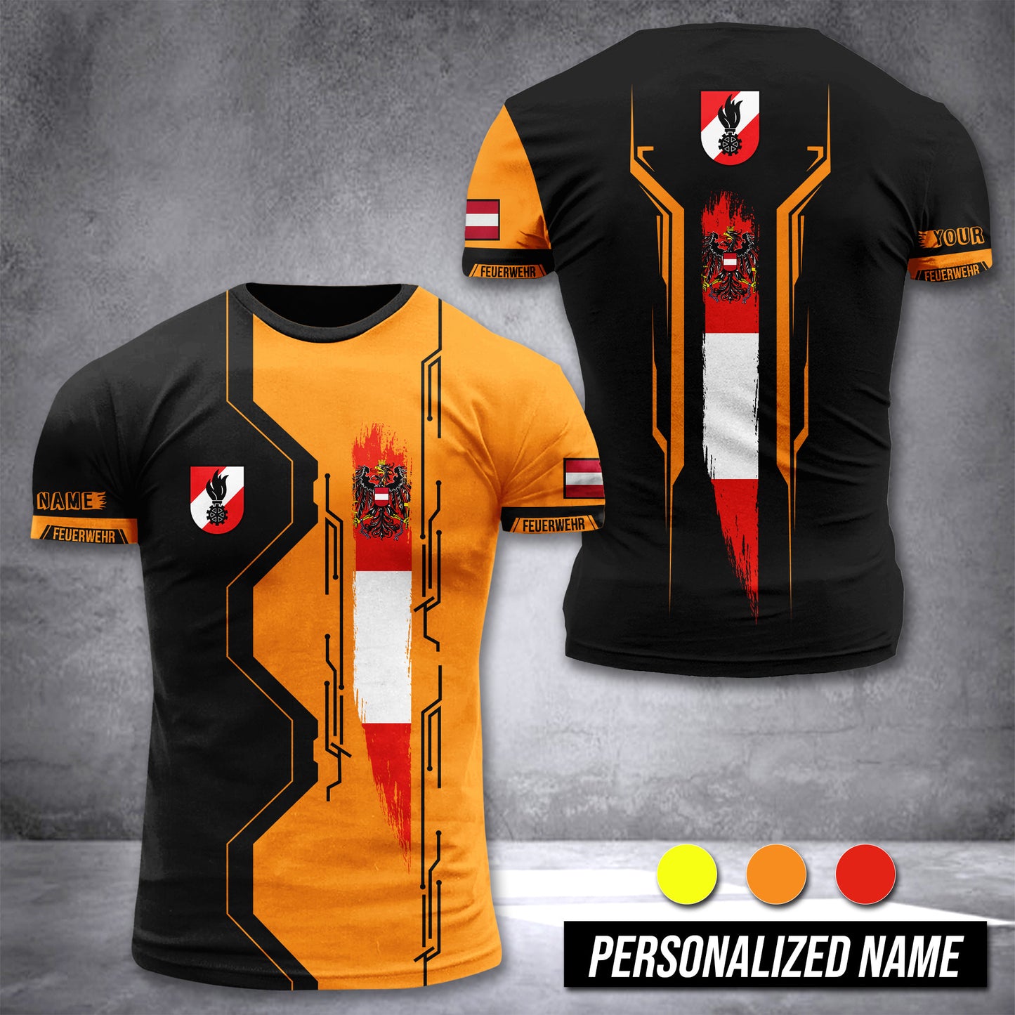 Firefighter Austria customize T-shirt 3d 613