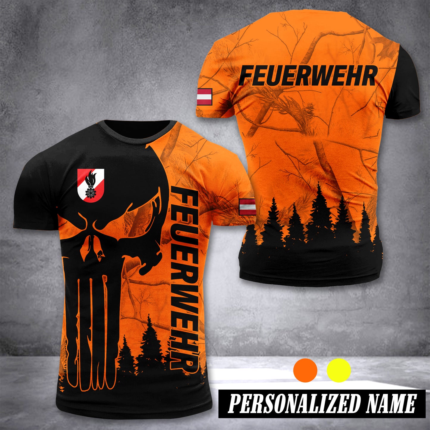 Firefighter Austria customize T-shirt 3d 196