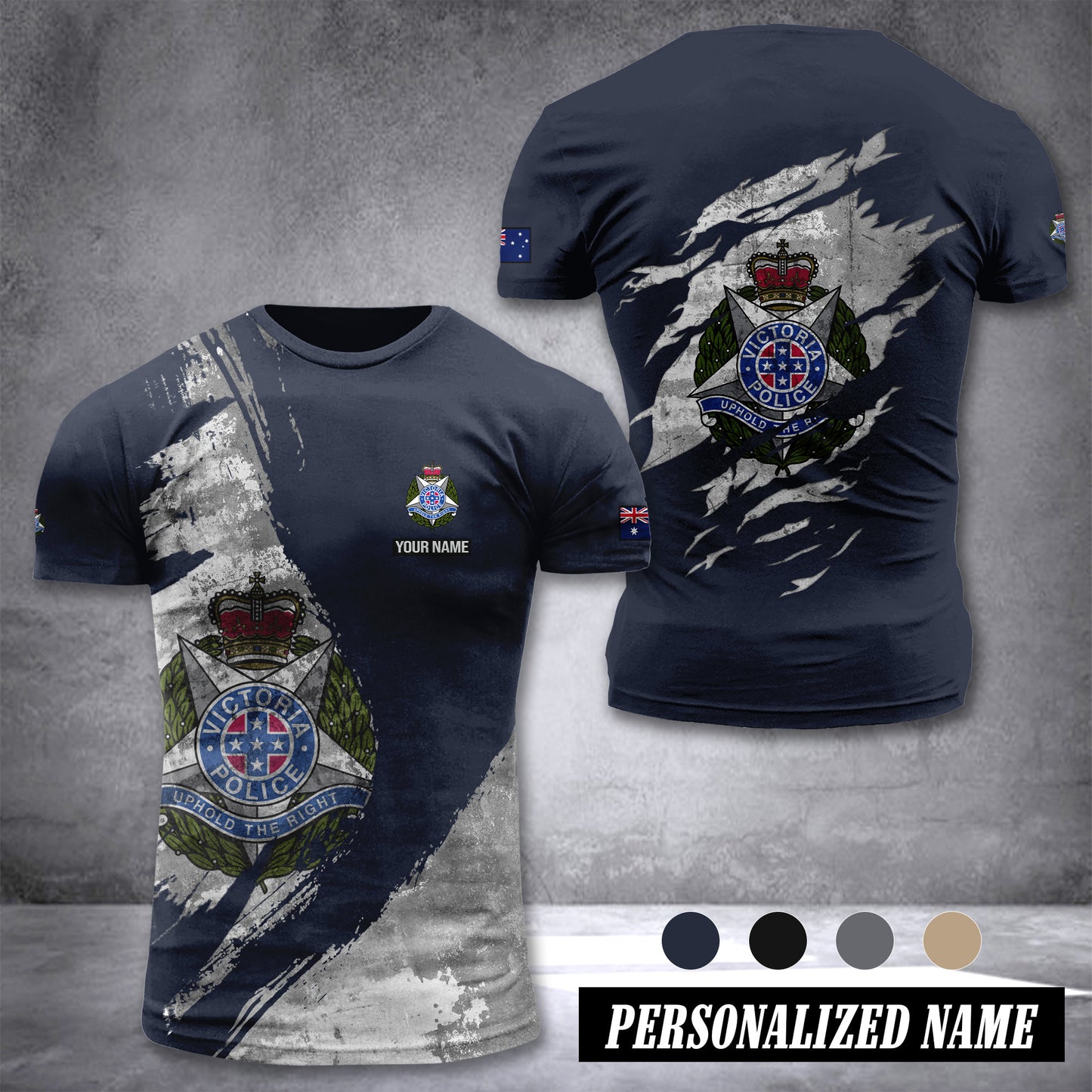 Victoria Police Australia customize T-shirt MRI
