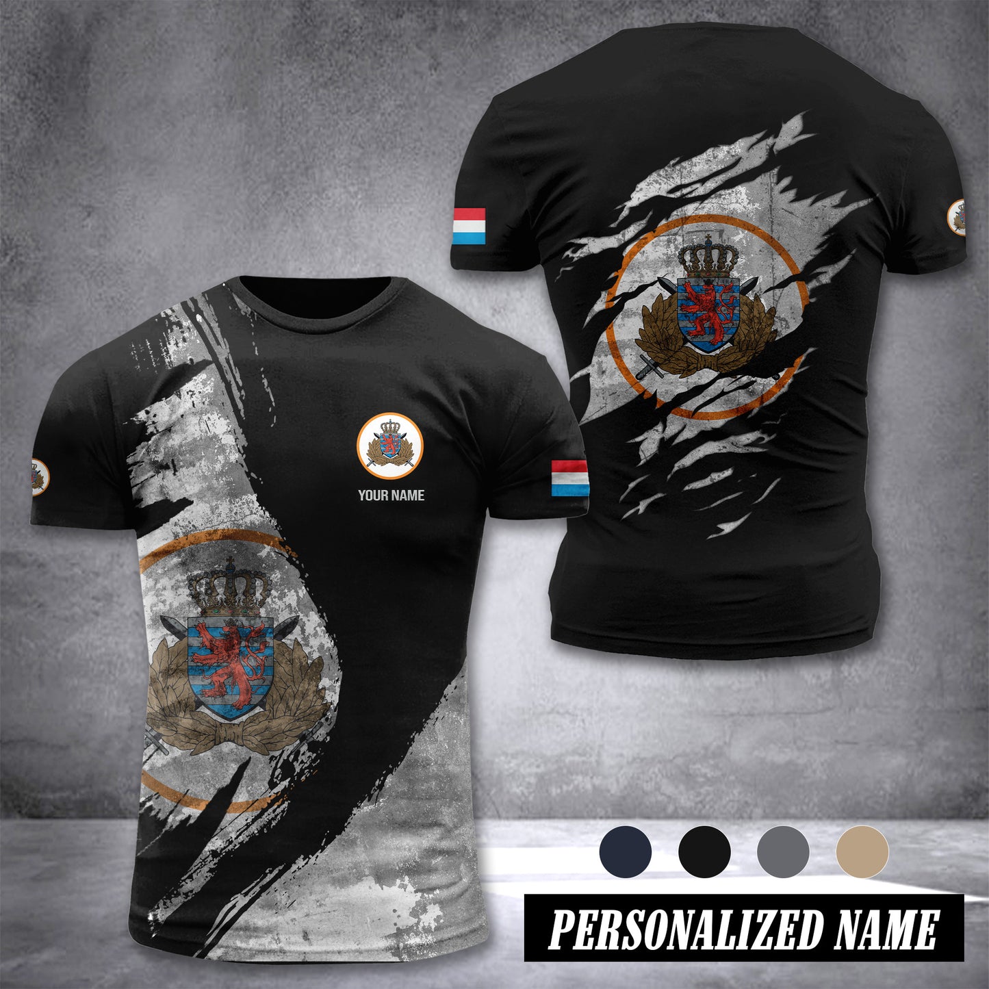 Luxembourg Army customize T-shirt MRI