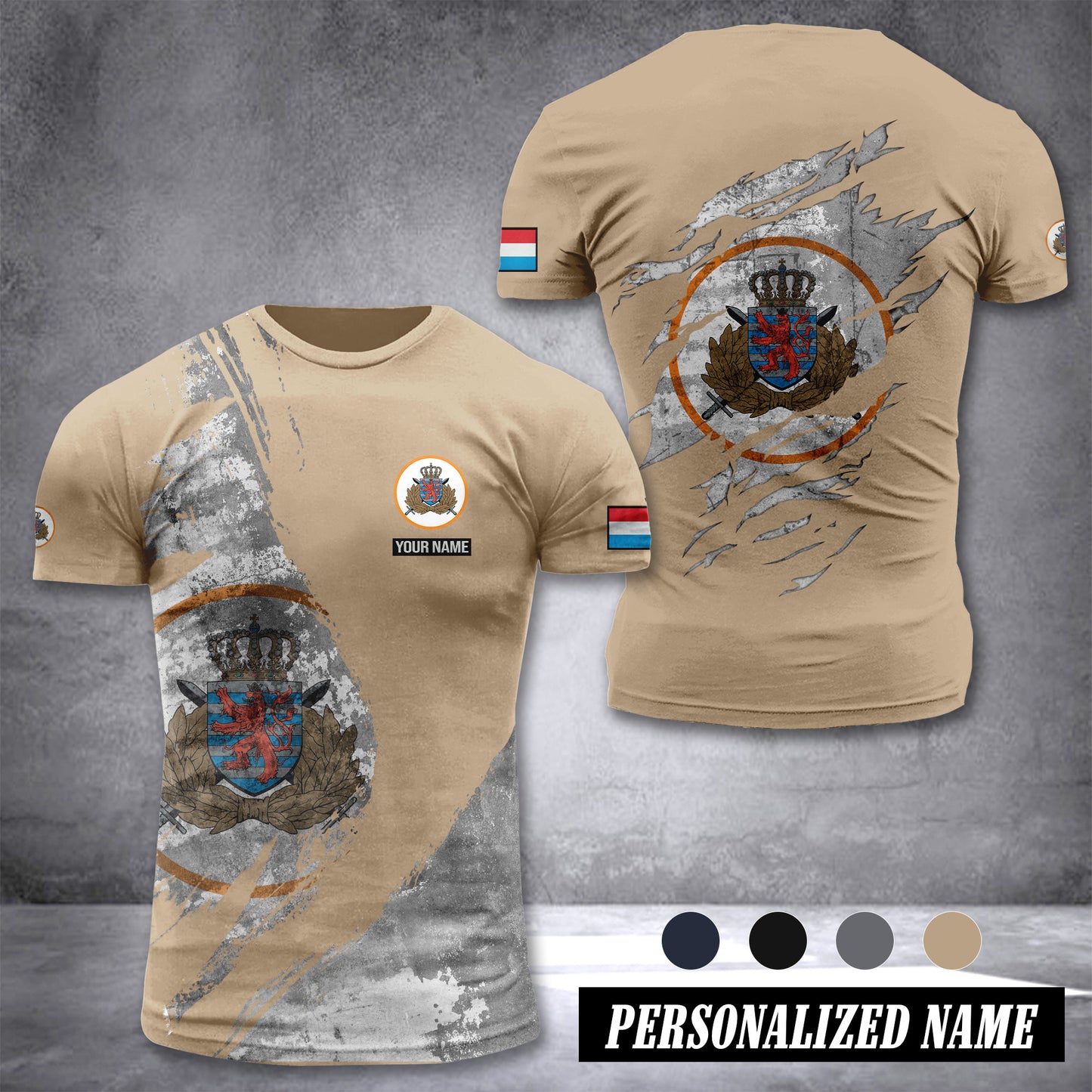 Luxembourg Army customize T-shirt MRI