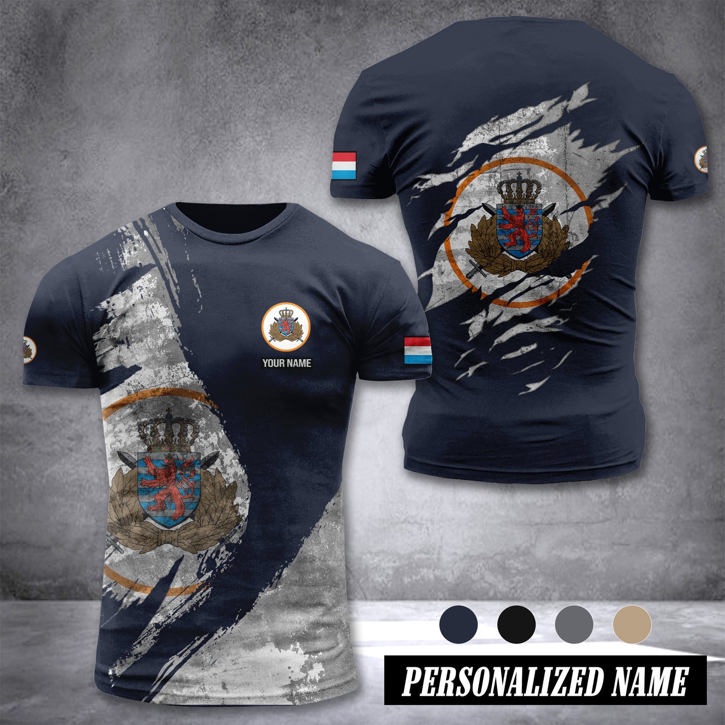 Luxembourg Army customize T-shirt MRI