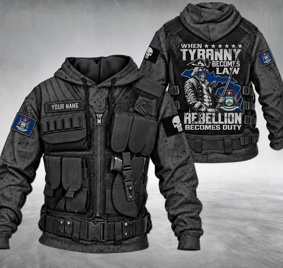 Michigan Patriot customize hoodie when tyranny becomes law