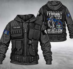 Michigan Patriot customize hoodie when tyranny becomes law