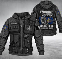 Pennsylvania Patriot customize hoodie when tyranny becomes law