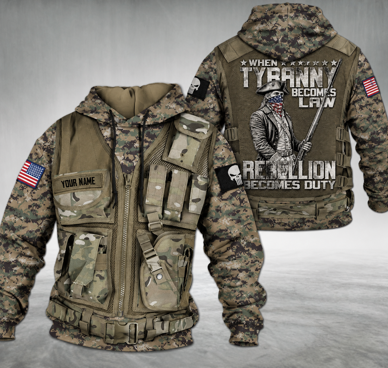 USA Patriot customize hoodie when tyranny becomes law