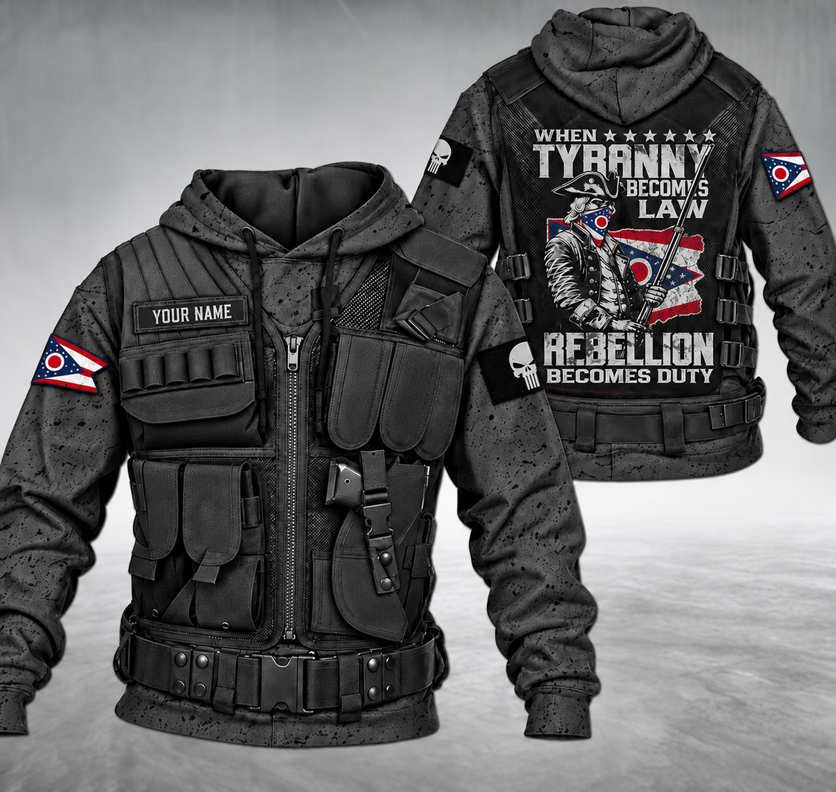 Ohio Patriot customize hoodie when tyranny becomes law