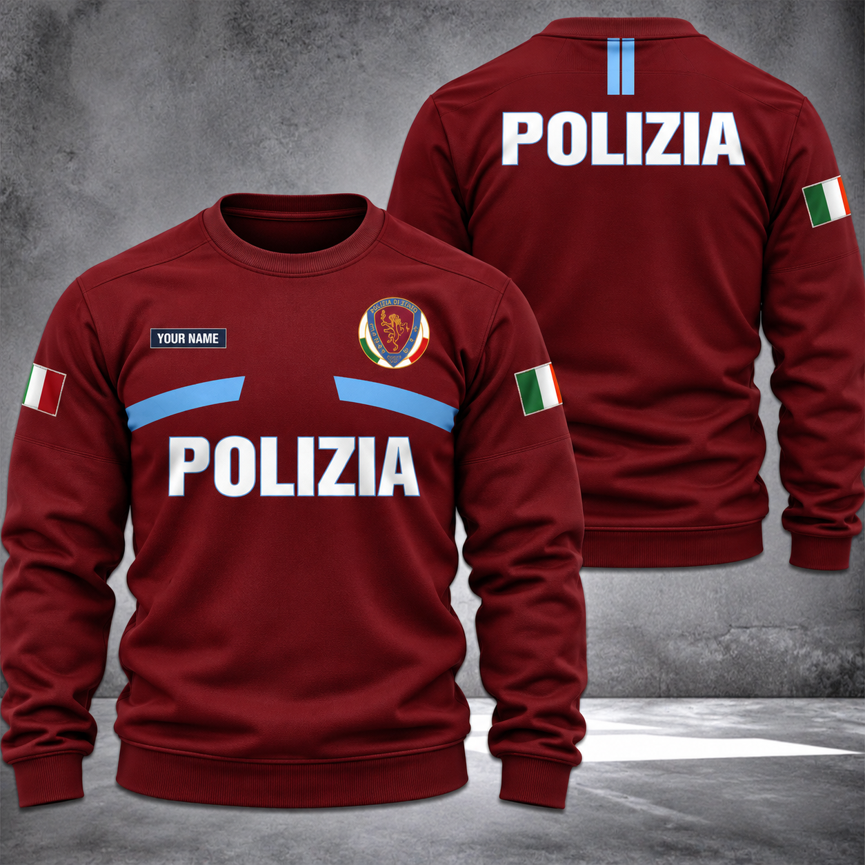 Polizia di Stato sweater customize 3d printed color