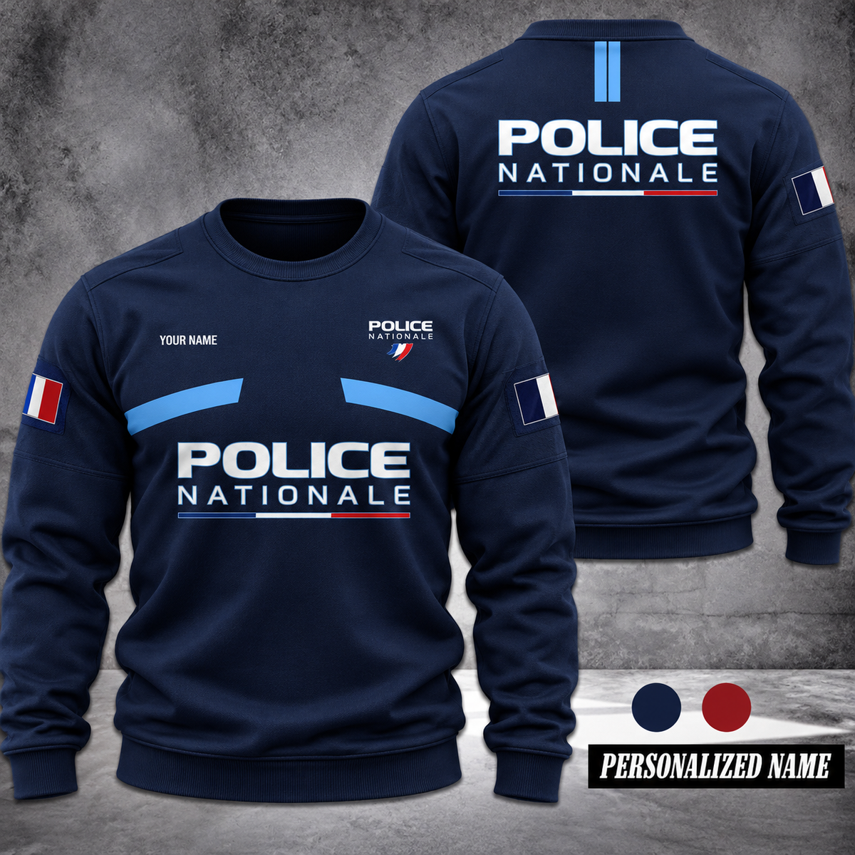 Police Nationale sweater customize 3d printed color