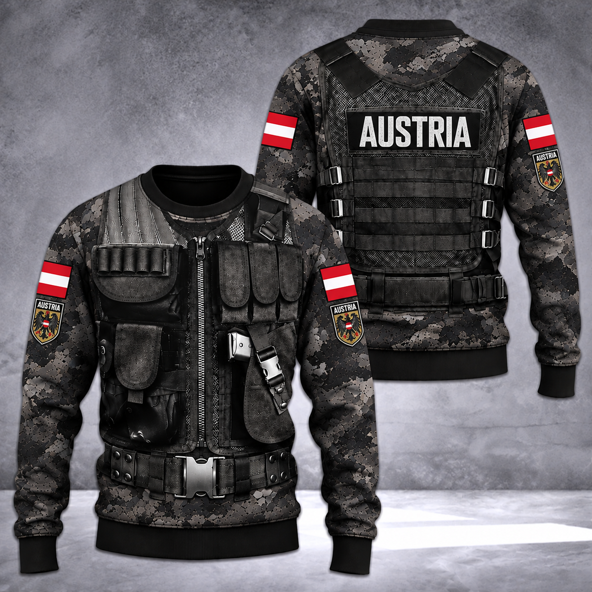 Austria Sweater 3d printed color tatical