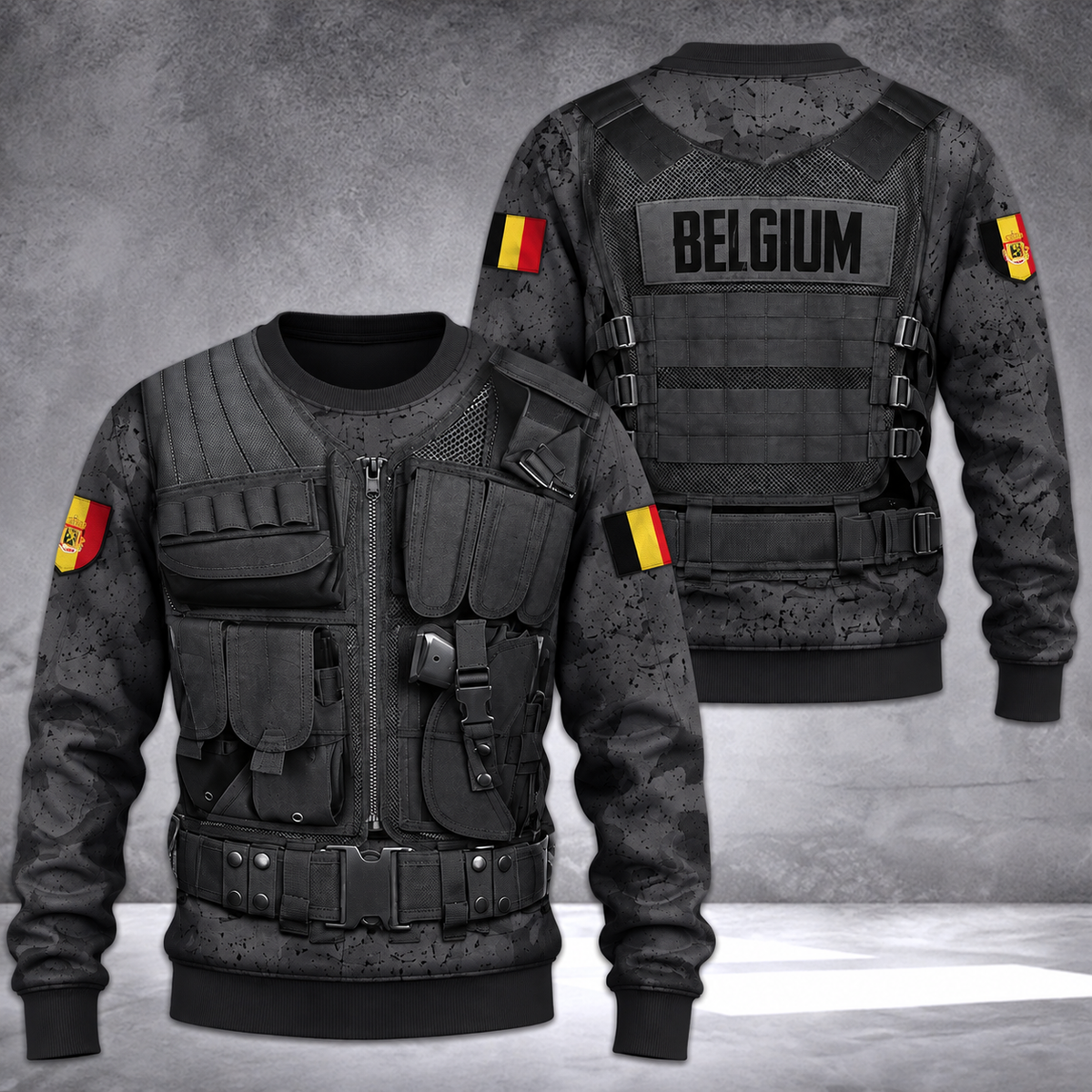 Belgium Sweater 3d printed color tatical