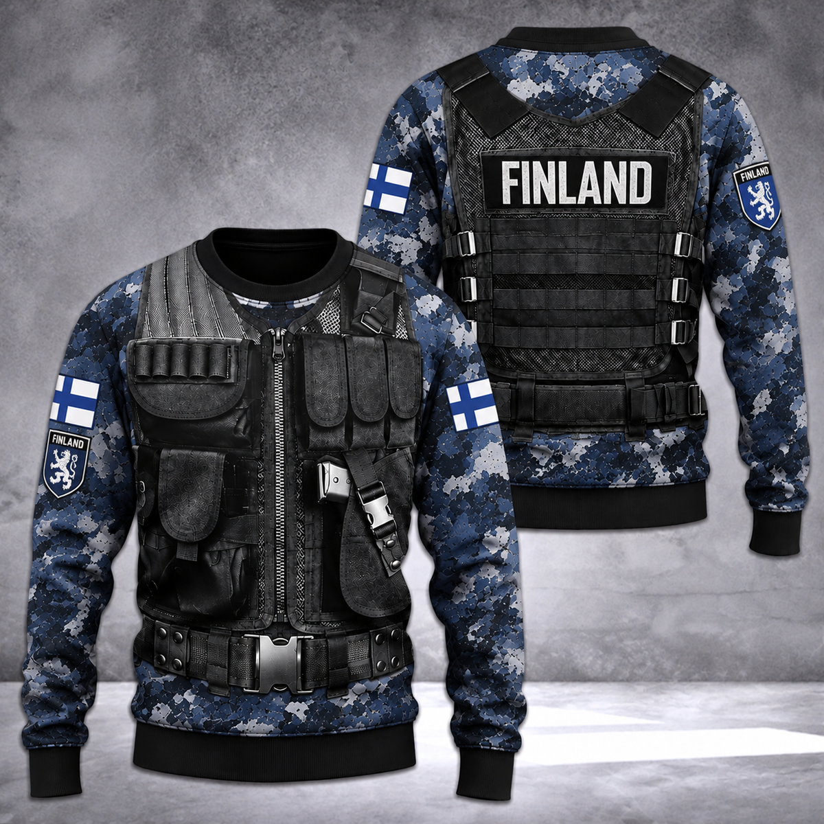 Finland Sweater 3d printed color tatical
