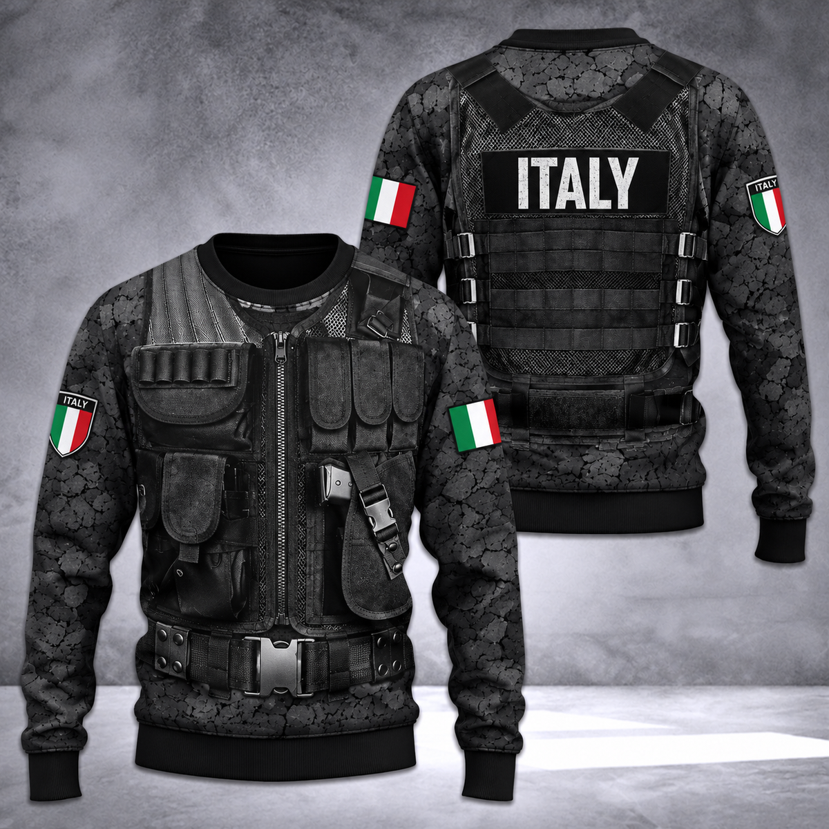 Italy Sweater 3d printed color tatical