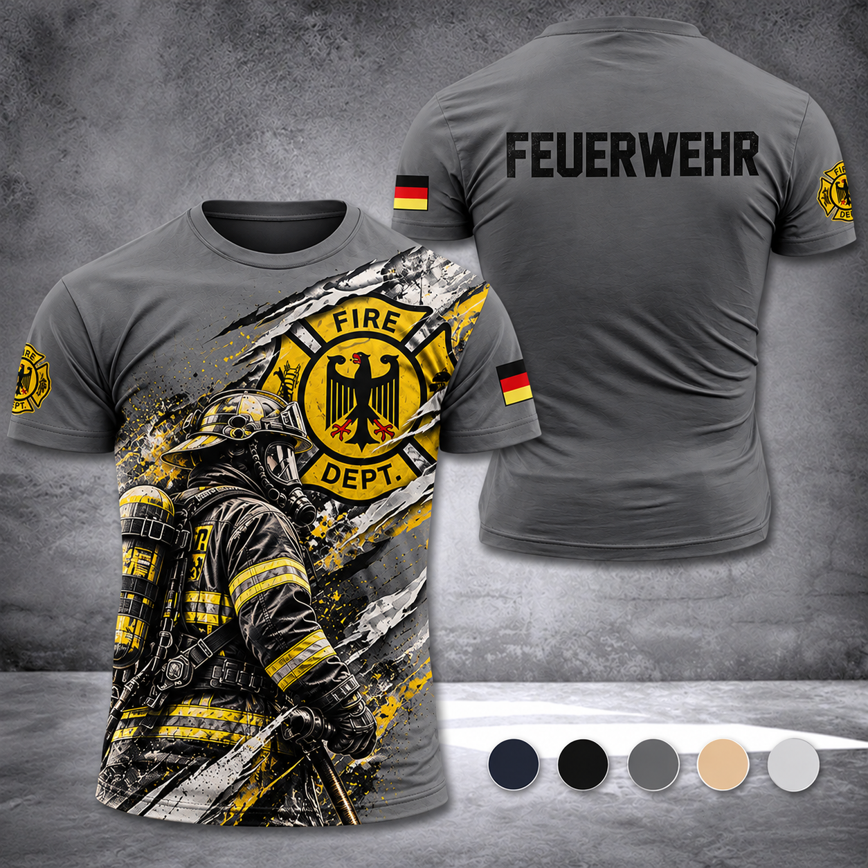 Firefighter Germany T-shirt 3d print 115