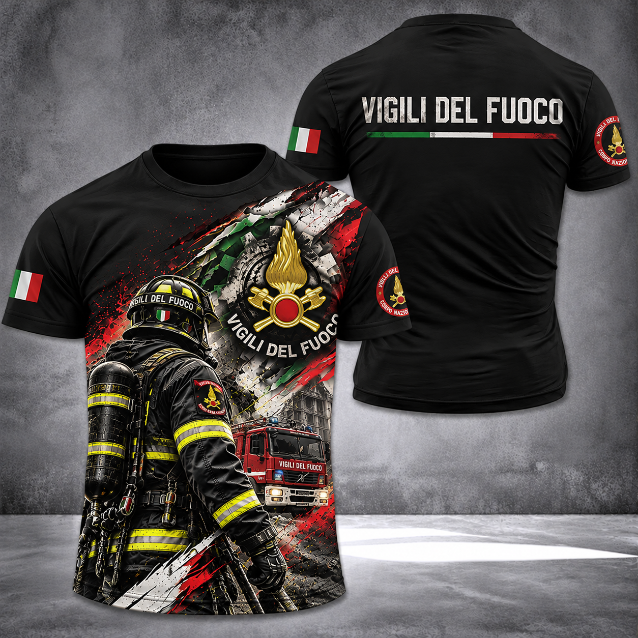 Firefighter Italy T-shirt 3d print 115