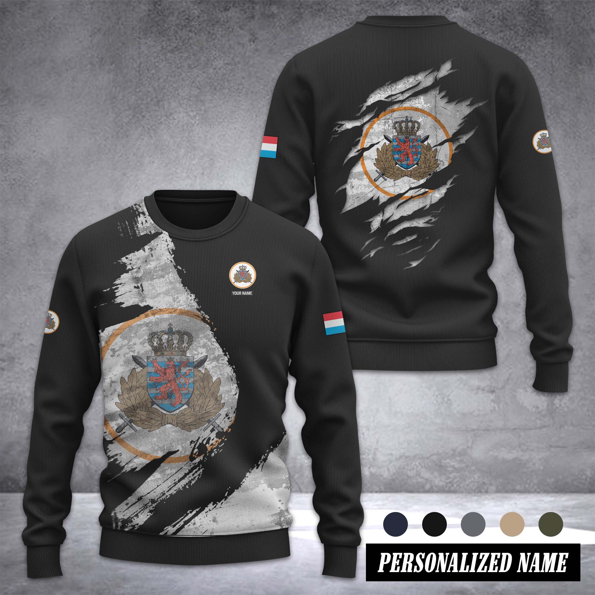 Luxembourg Army Ugly Sweater Christmas Customize 3d printed