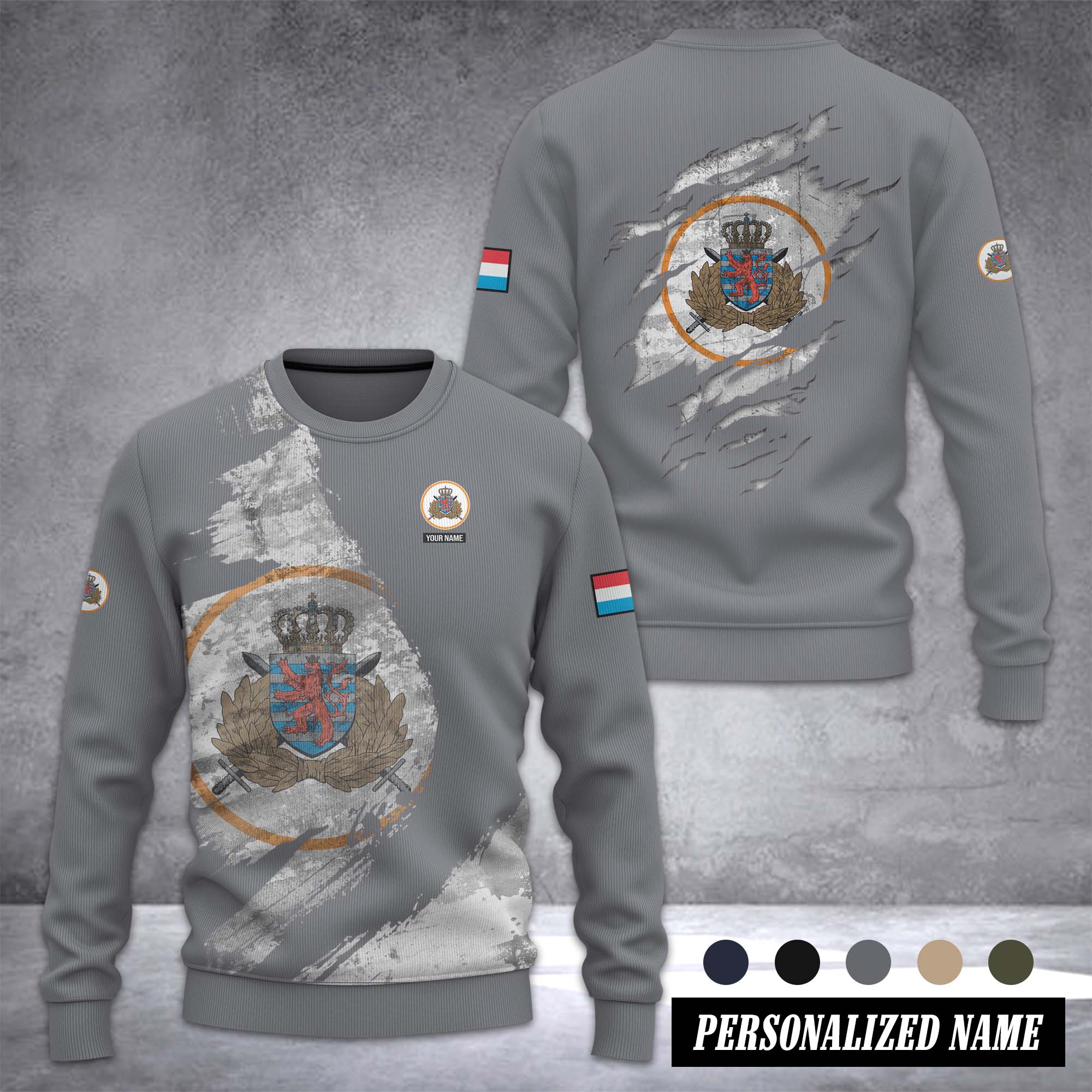 Luxembourg Army Ugly Sweater Christmas Customize 3d printed
