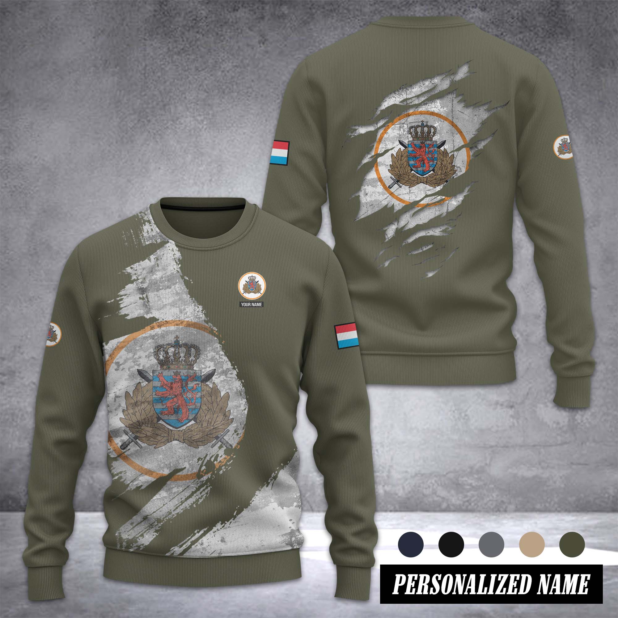 Luxembourg Army Ugly Sweater Christmas Customize 3d printed