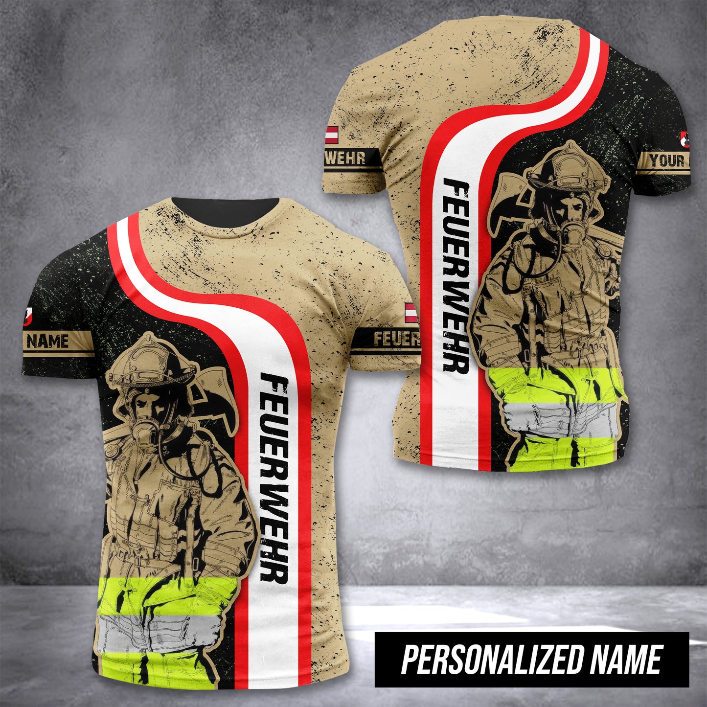 Firefighter Austria customize T-shirt  FM